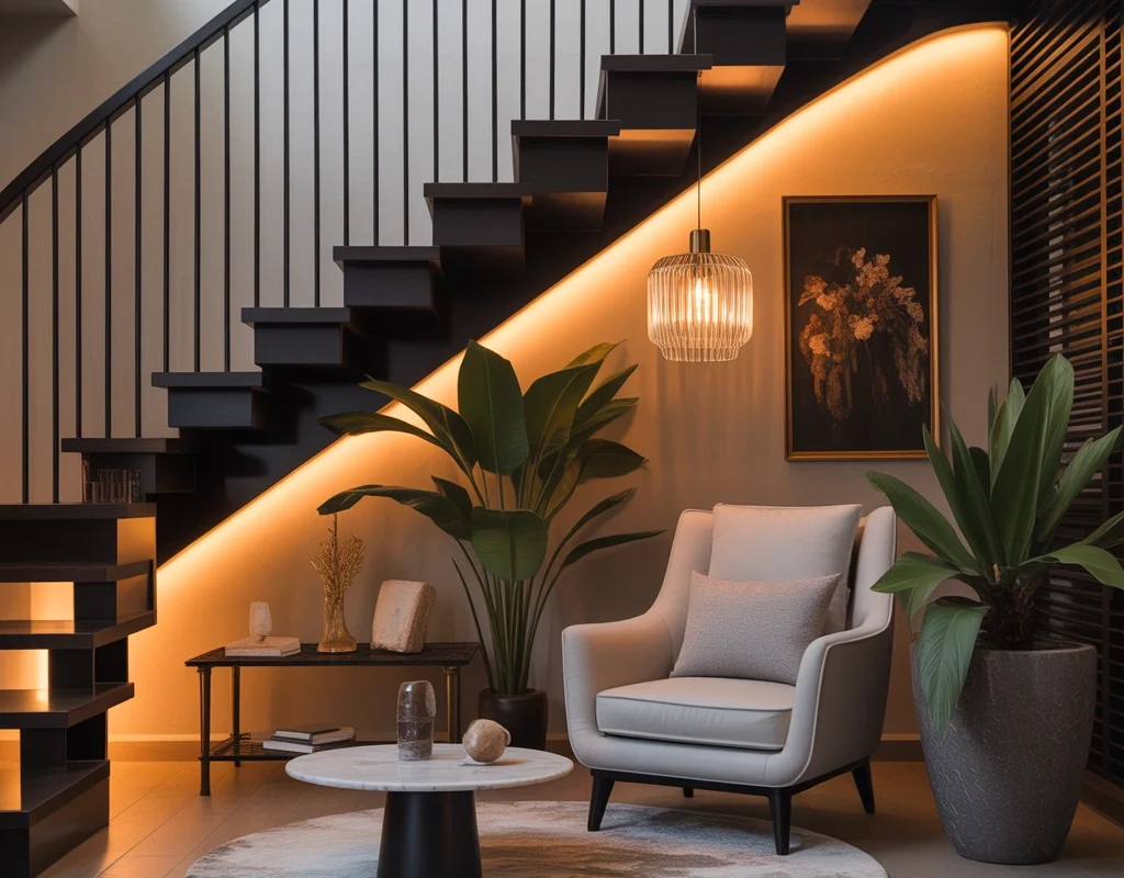 Create a Luxury Lounge Corner Under the Staircase