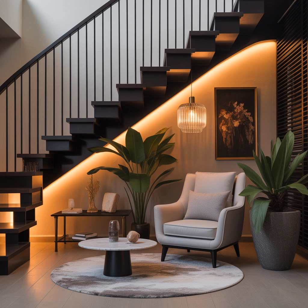 Create a Luxury Lounge Corner Under the Staircase