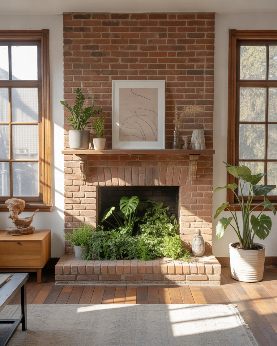 Create a Mini Indoor Garden Inside Your Empty Fireplace