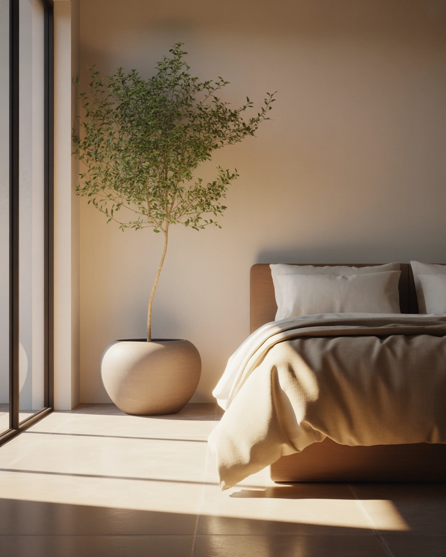 Create a Minimalist Bedroom With One Perfect Plant