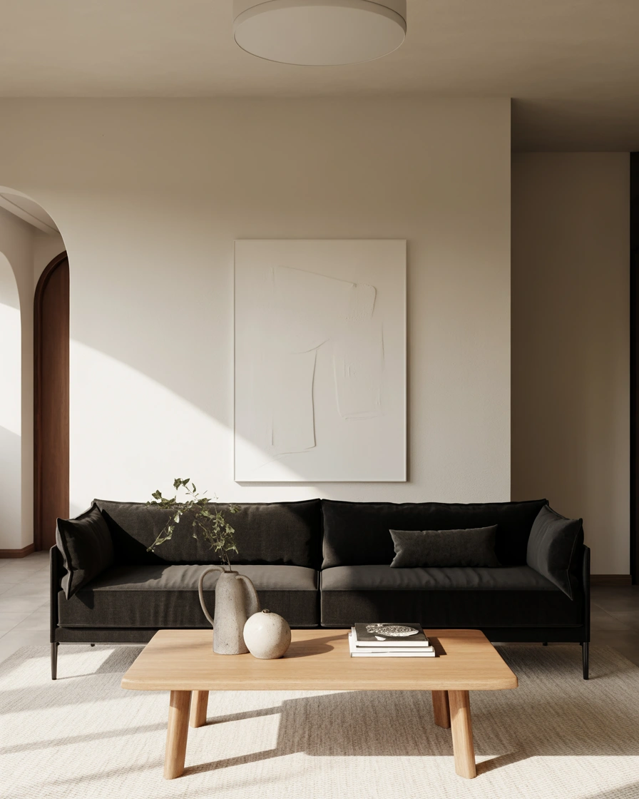 Create a Minimalist Black Sofa Living Room