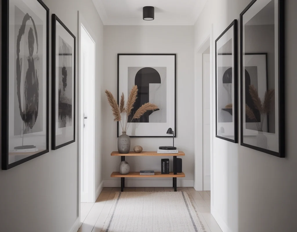 Create a Minimalist Hallway With Simple Black and White Decor