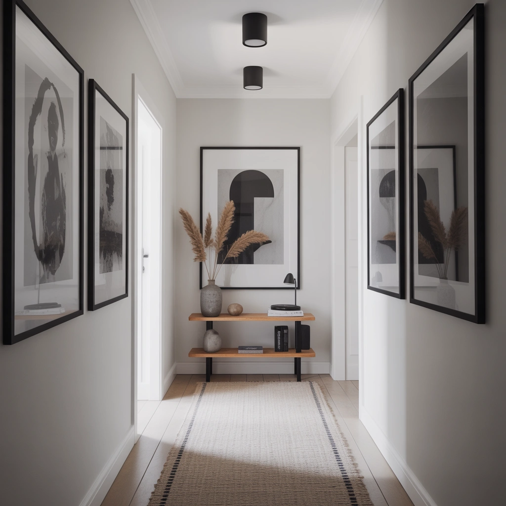 Create a Minimalist Hallway With Simple Black and White Decor