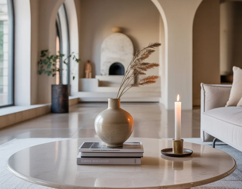 Create a Minimalist Living Room Table Arrangement