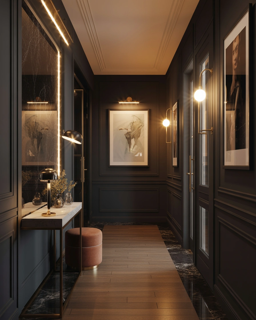 Create a Moody Luxury Hotel Inspired Hallway