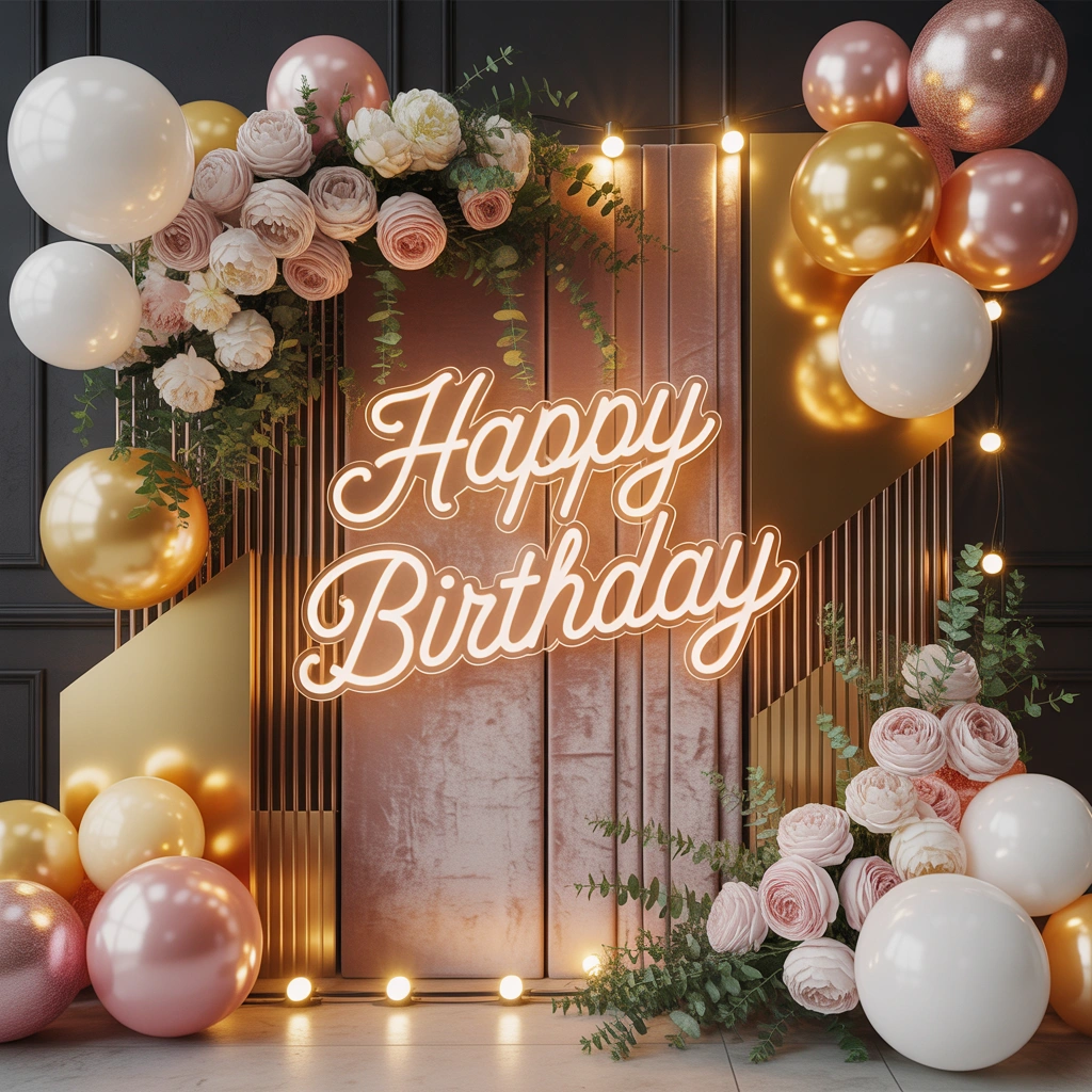 Create a Personalized Birthday Neon Sign Wall