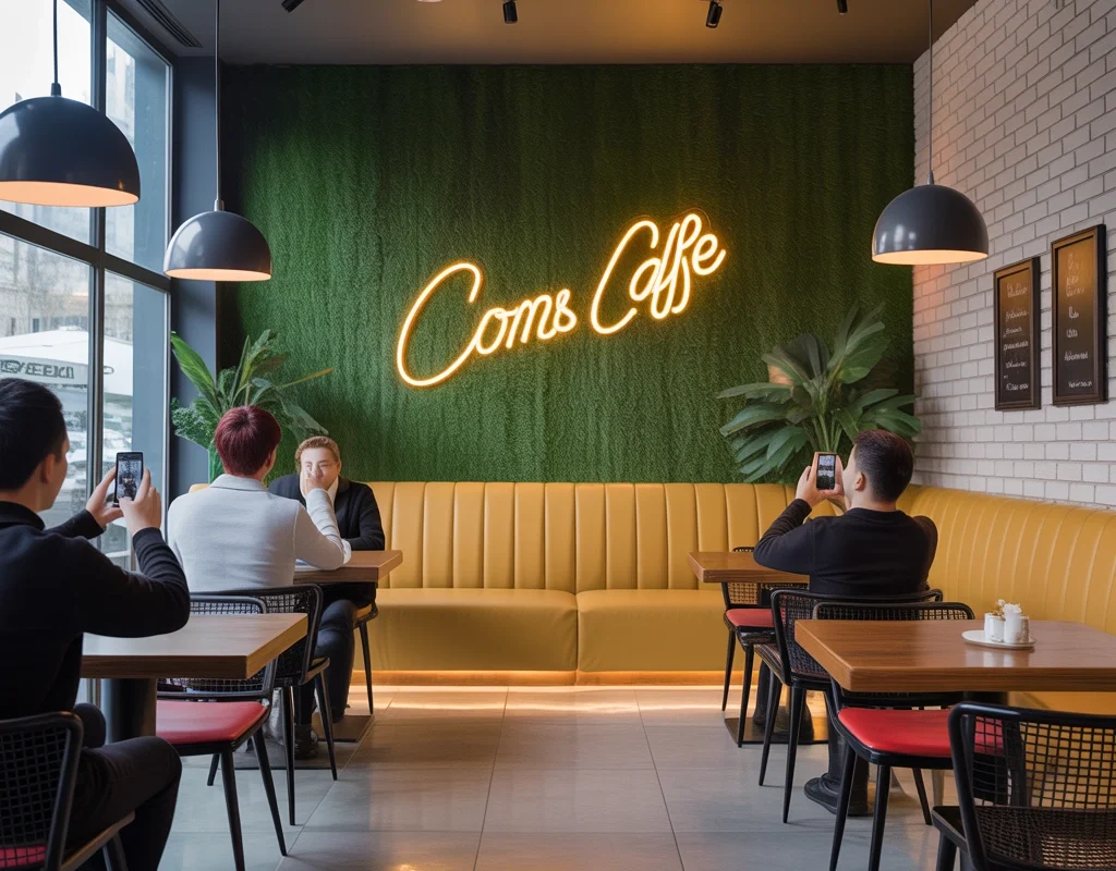 Create a Restaurant or Cafe Grass Wall Design