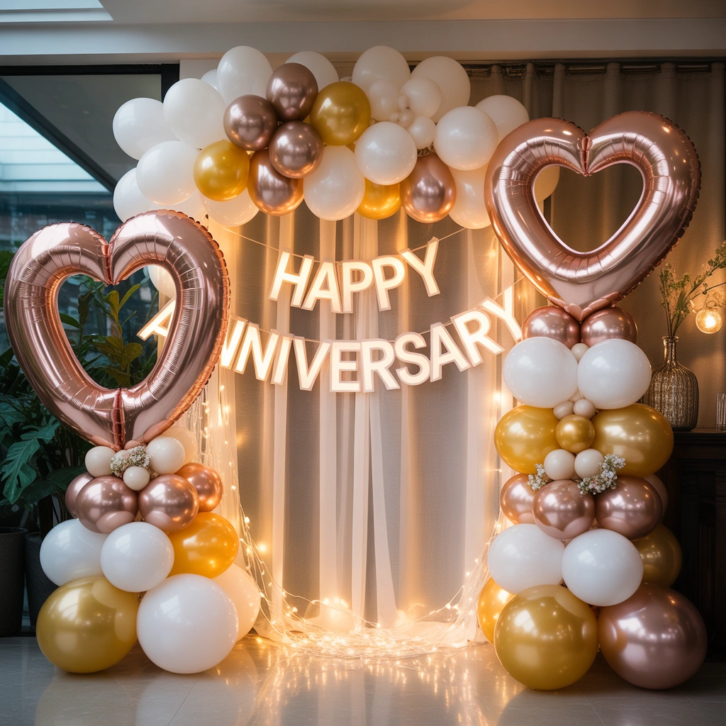 Create a Romantic Anniversary Balloon Decoration Setup
