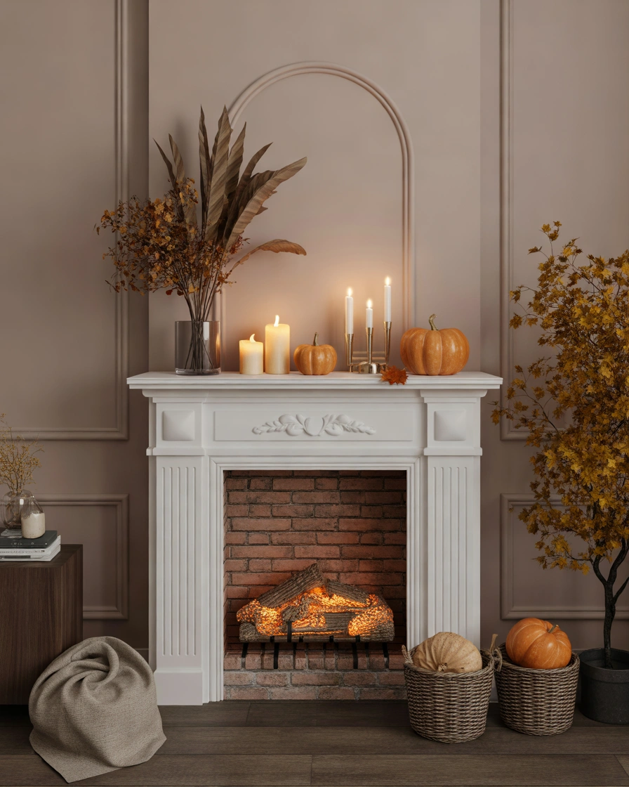 Create a Seasonal Decoration Corner Inside Your Fireplace
