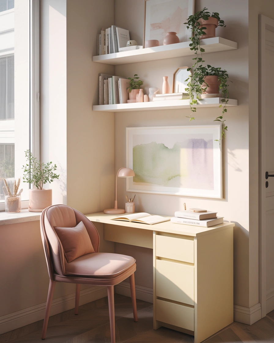 Create a Small Feminine Home Office Corner