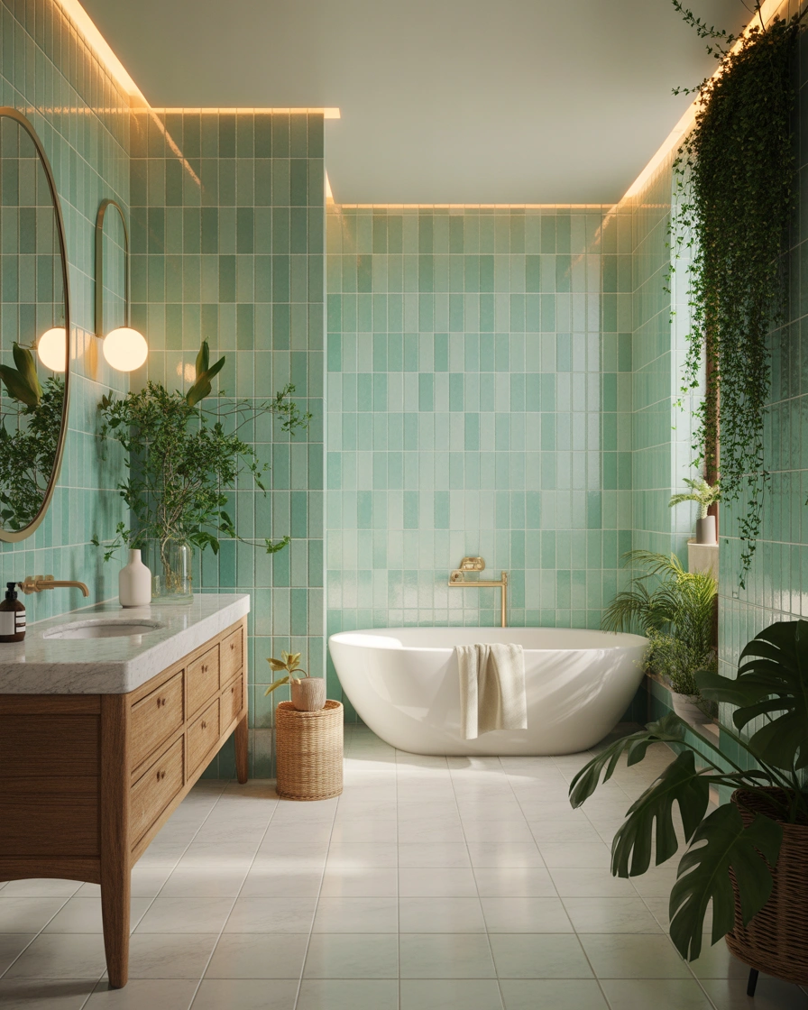 Create a Spa Inspired Seafoam Green Bathroom Retreat