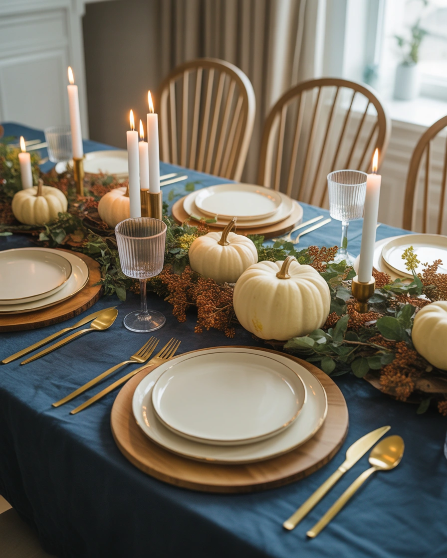 Create a Stunning Navy Blue Thanksgiving Tablecloth Setup