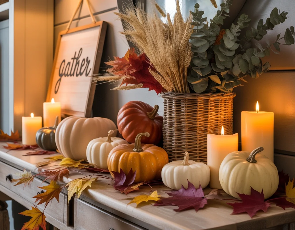 Create a Thanksgiving Entryway Decoration Corner