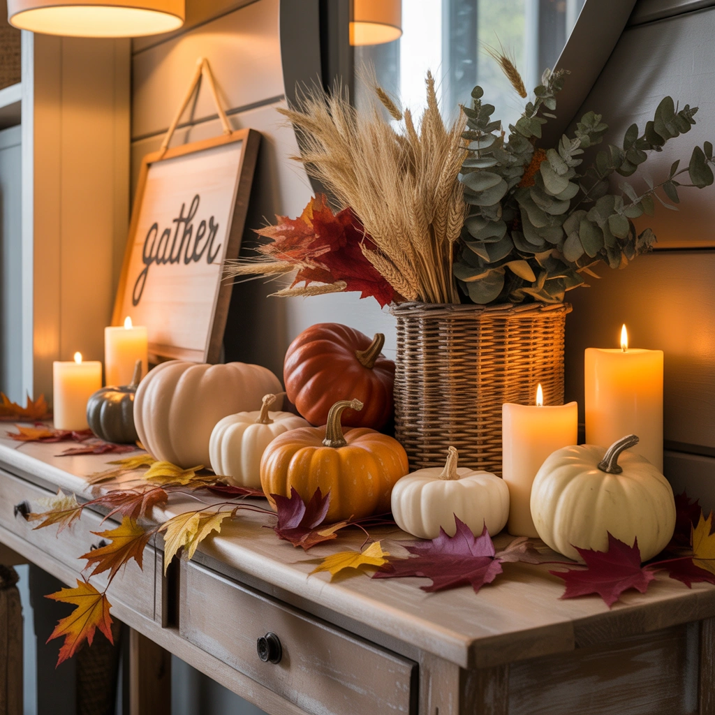 Create a Thanksgiving Entryway Decoration Corner