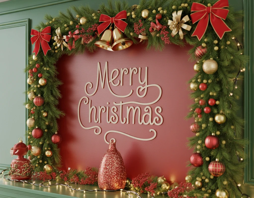 Create a Traditional Christmas Board Decoration With Red and Green Accents