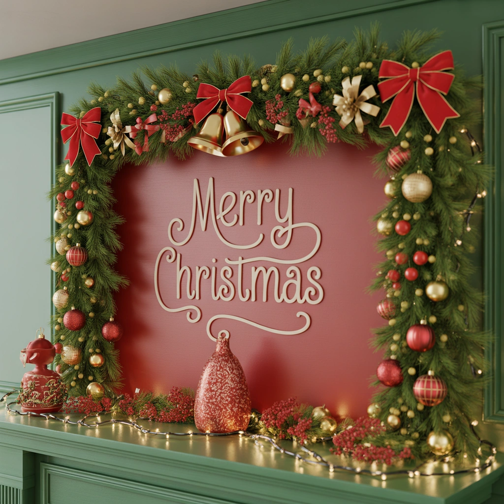 Create a Traditional Christmas Board Decoration With Red and Green Accents