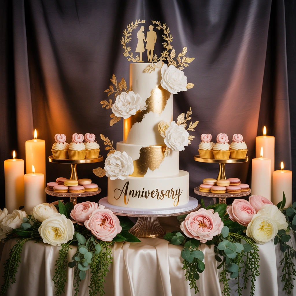 Create a Wedding Anniversary Dessert and Cake Decoration Area