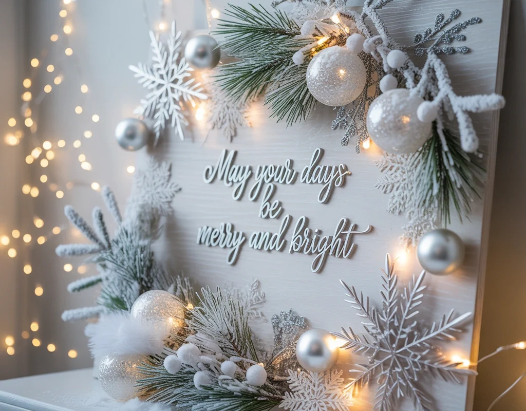 Create a Winter Wonderland Christmas Board Decoration With Snow Inspired Details