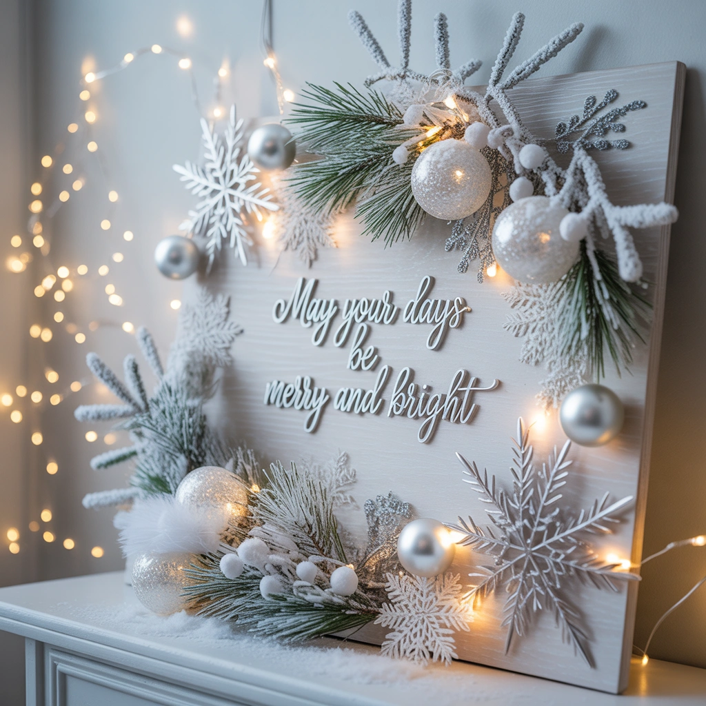 Create a Winter Wonderland Christmas Board Decoration With Snow Inspired Details