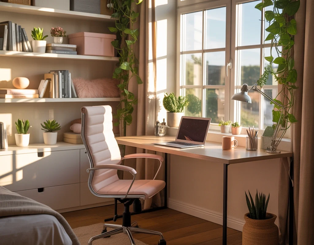 Create a Work From Home Bedroom With a Stylish Productivity Corner