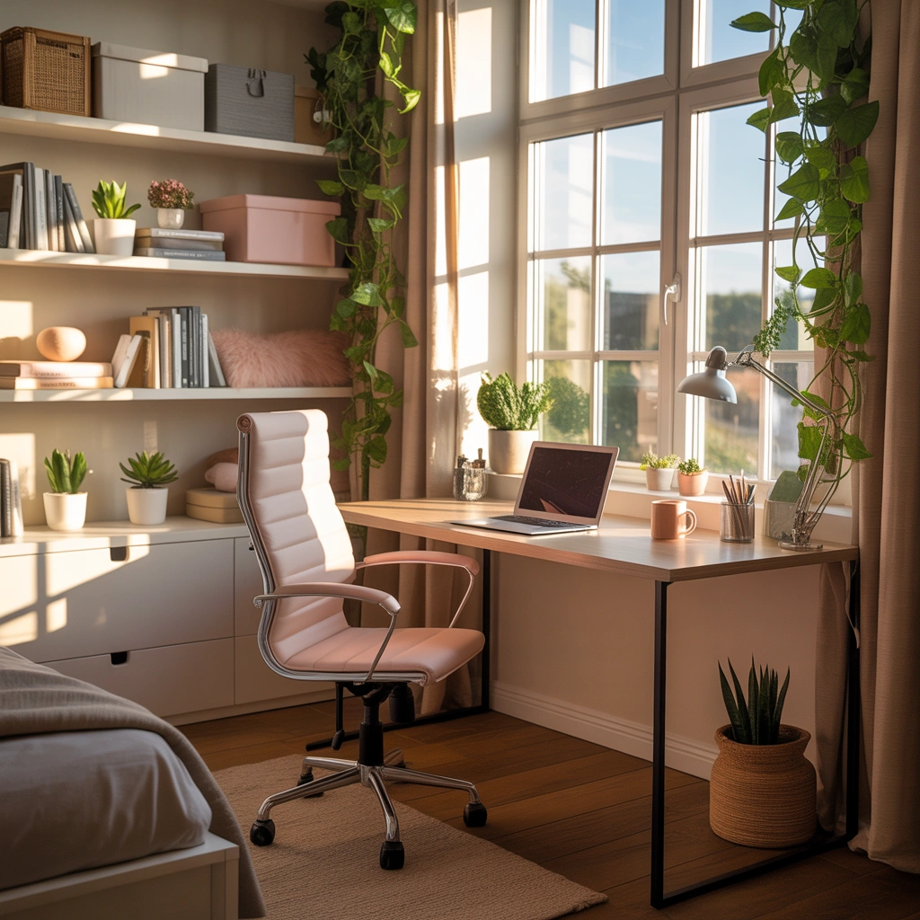 Create a Work From Home Bedroom With a Stylish Productivity Corner