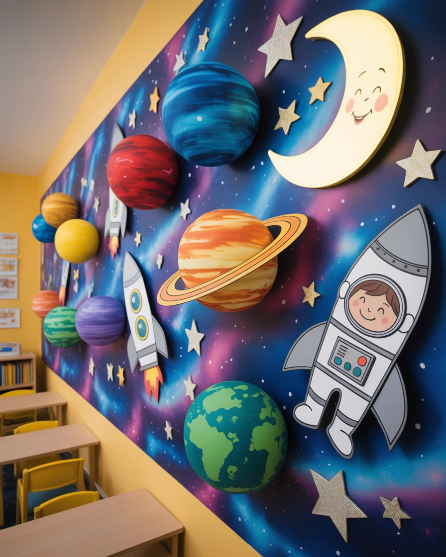 Create an Amazing Space and Galaxy Learning Wall