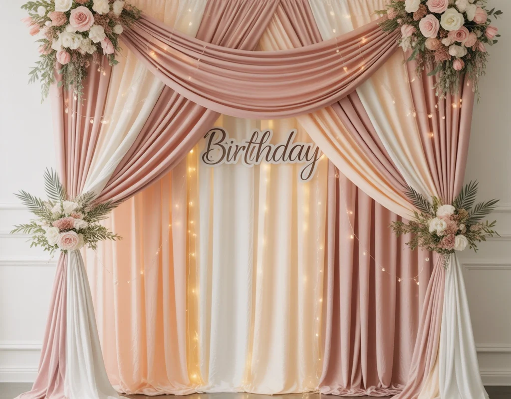 Create an Elegant Fabric Draping Birthday Wall