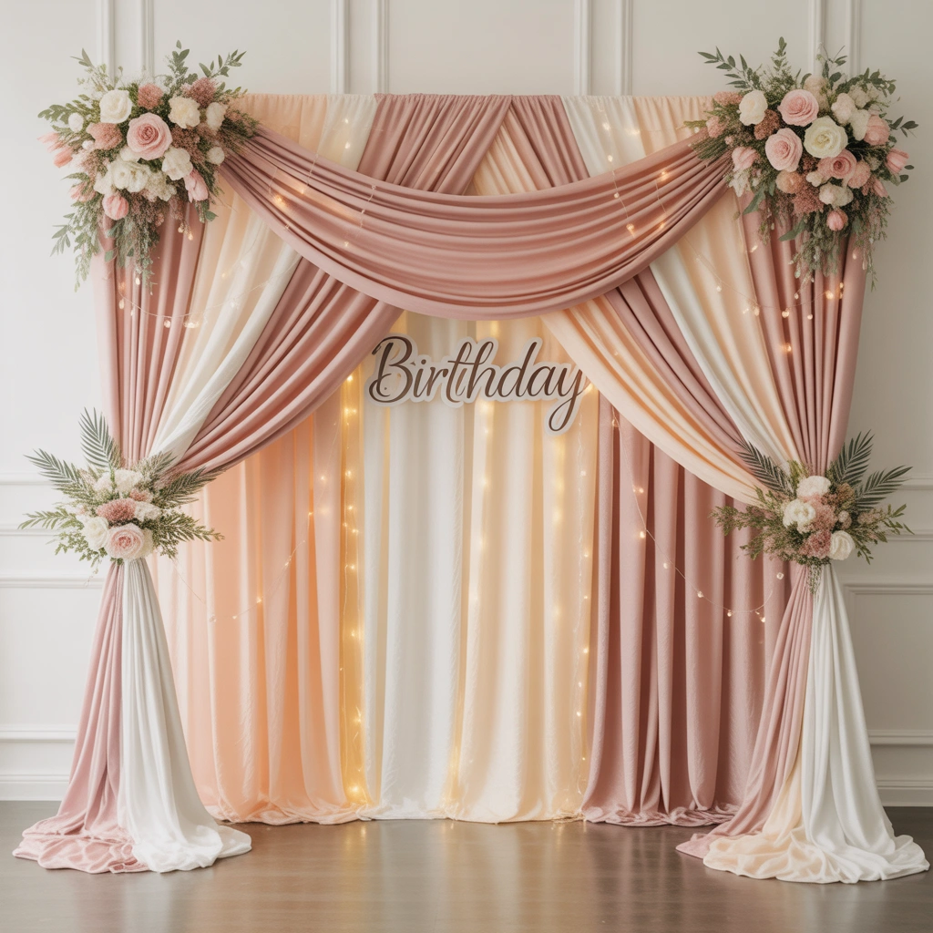Create an Elegant Fabric Draping Birthday Wall