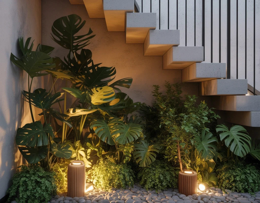 Create an Indoor Garden Under Stairs for a Fresh Natural Look