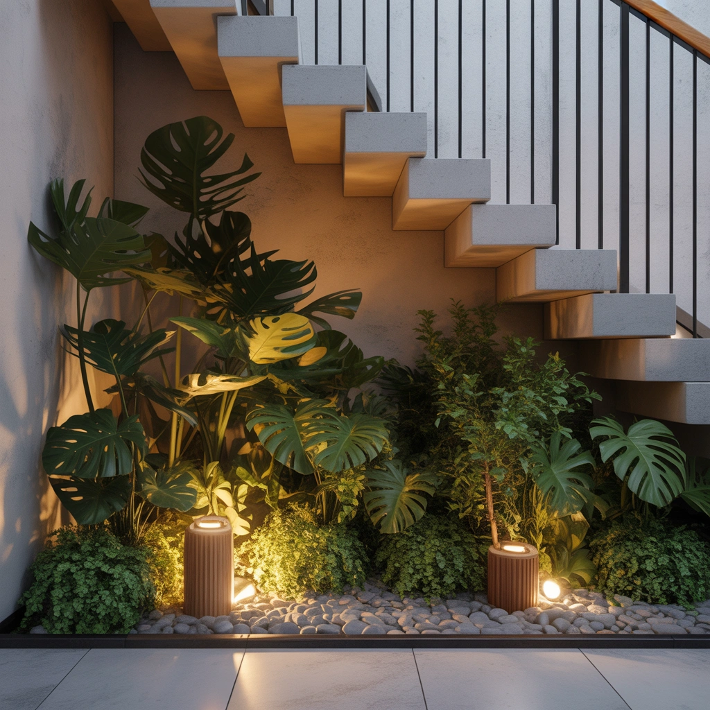 Create an Indoor Garden Under Stairs for a Fresh Natural Look