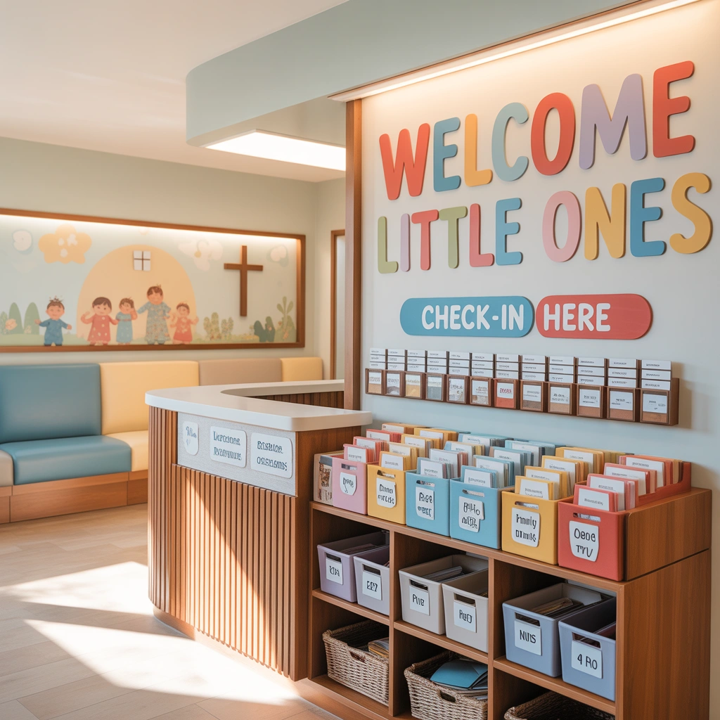 Create an Organized Church Nursery Check In Area