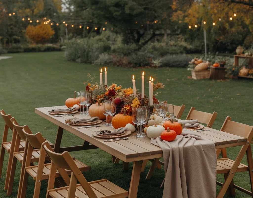 Create an Outdoor Thanksgiving Table Decor Setup