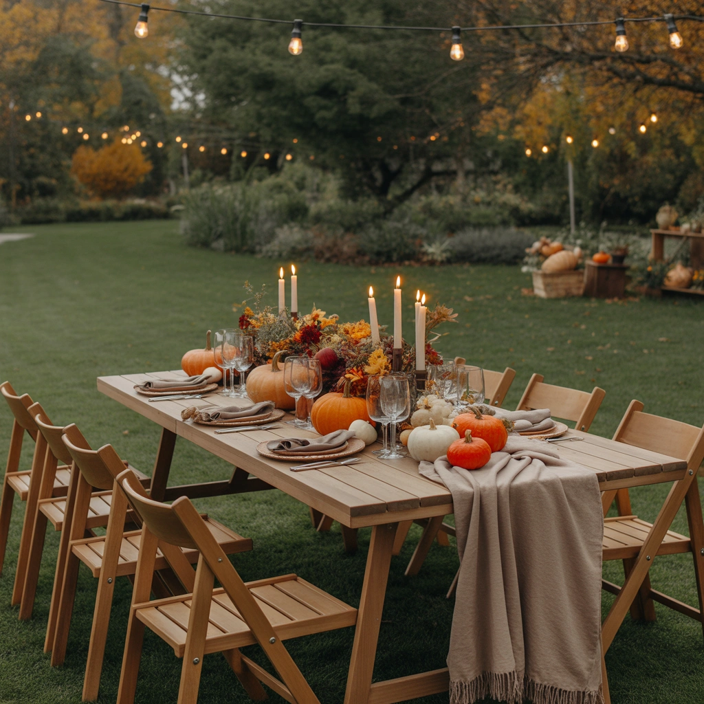 Create an Outdoor Thanksgiving Table Decor Setup
