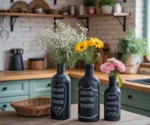 DIY Chalkboard Glass Bottle Decor for Personalized Home Styling
