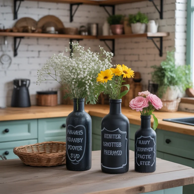 DIY Chalkboard Glass Bottle Decor for Personalized Home Styling