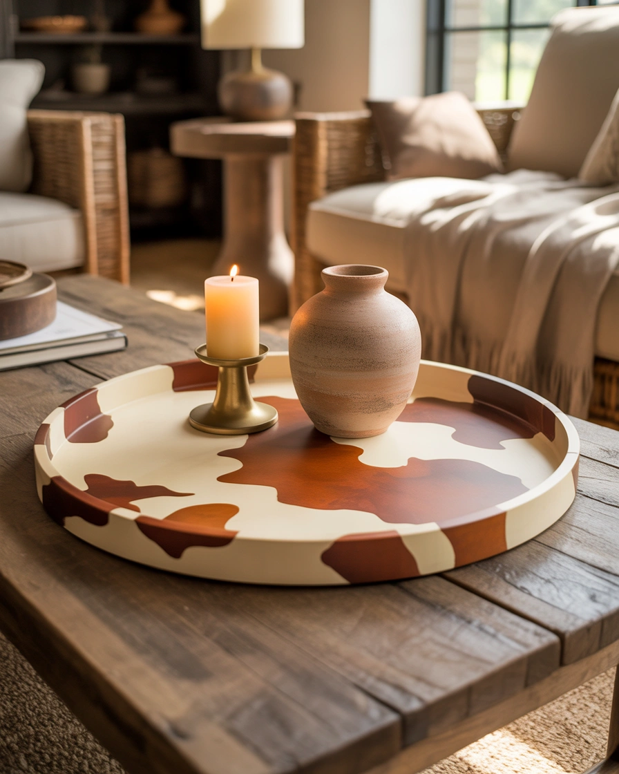 DIY Cowhide Inspired Decorative Tray