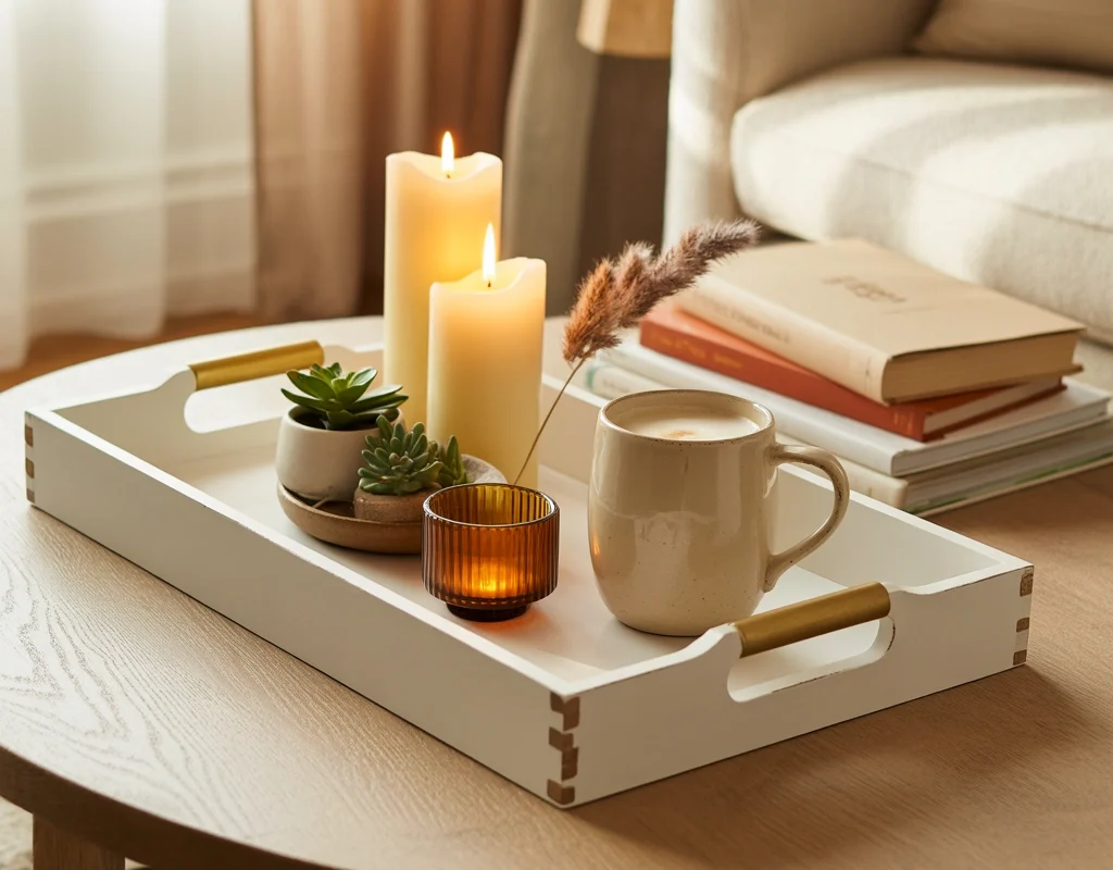 DIY Dollar Store Decorative Serving Tray for a Stylish Coffee Table
