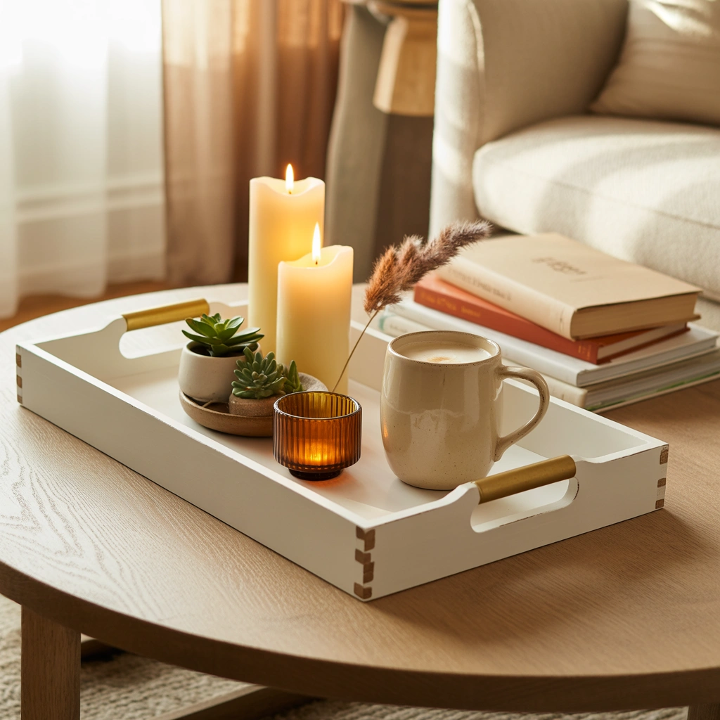 DIY Dollar Store Decorative Serving Tray for a Stylish Coffee Table
