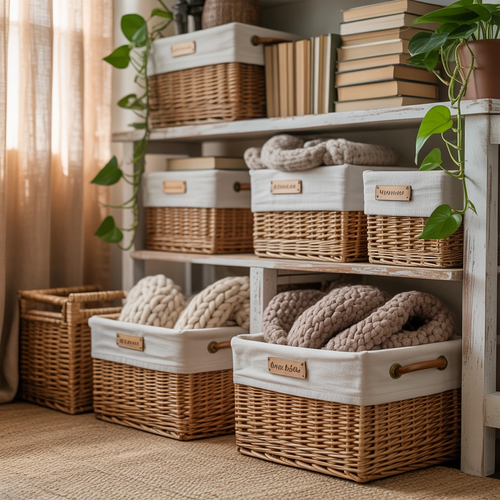 DIY Dollar Store Decorative Storage Baskets for Organized Spaces