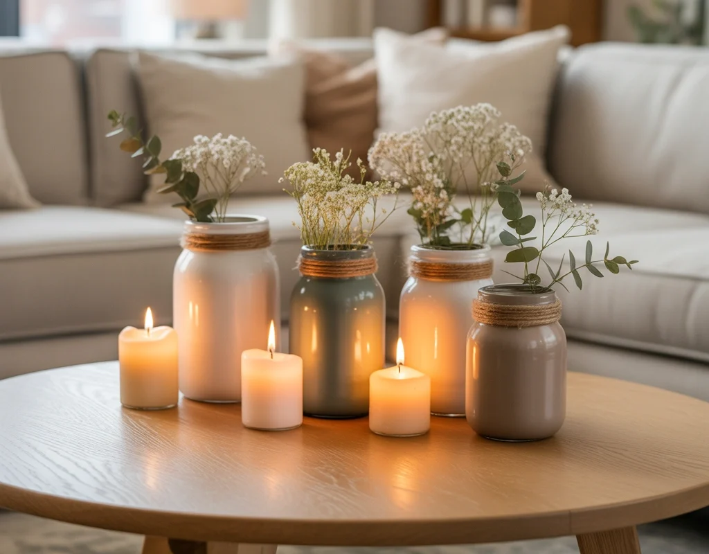 DIY Dollar Store Glass Jar Candle Holders for Elegant Home Lighting