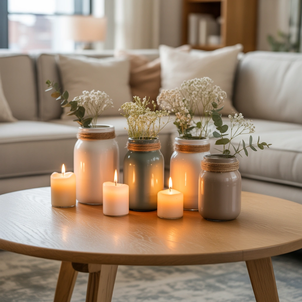 DIY Dollar Store Glass Jar Candle Holders for Elegant Home Lighting