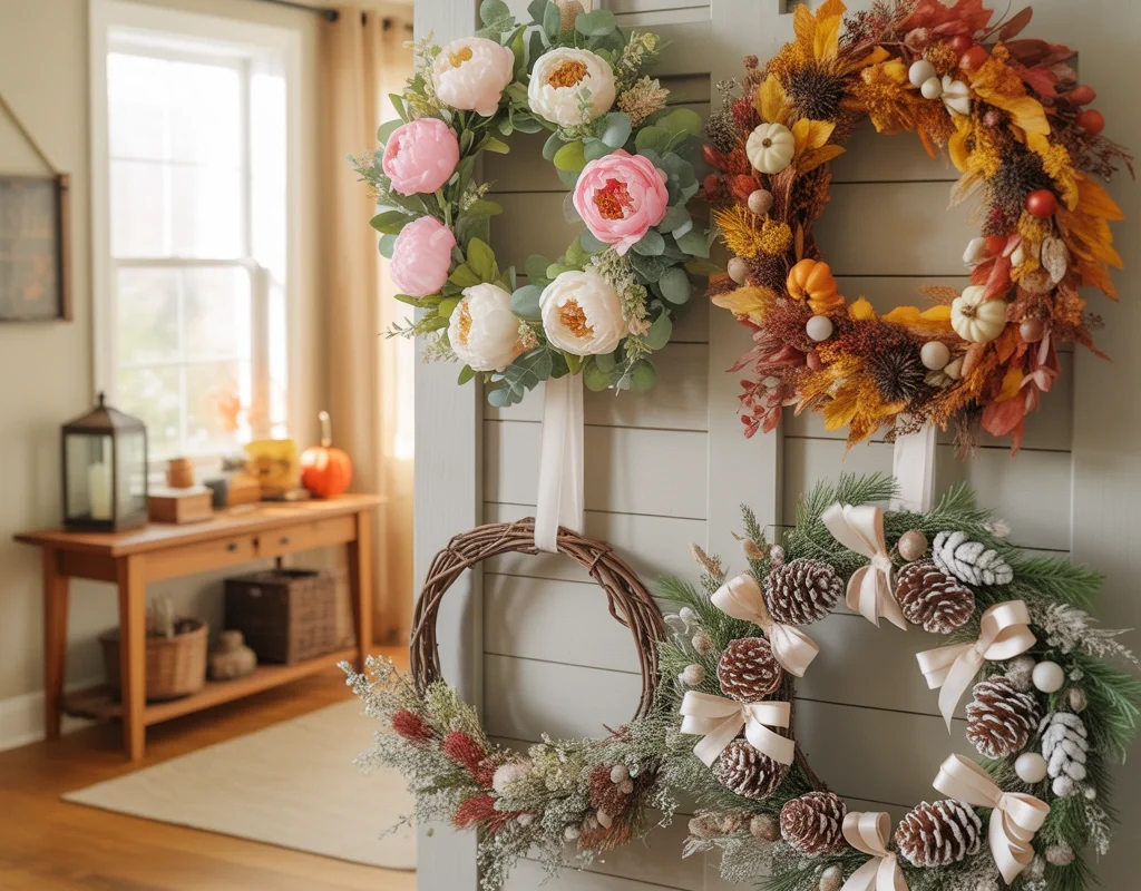 DIY Dollar Store Seasonal Wreaths for Year Round Decoration