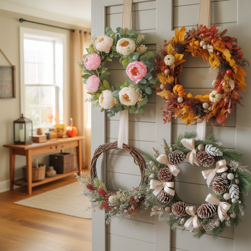 DIY Dollar Store Seasonal Wreaths for Year Round Decoration