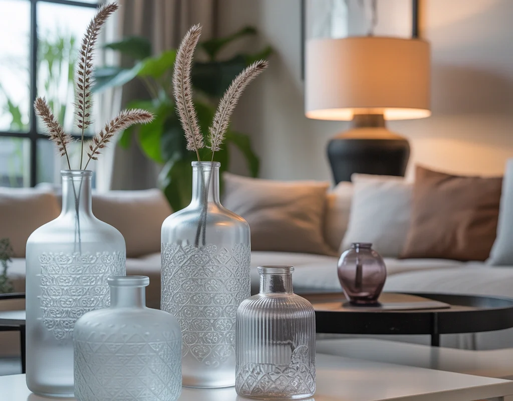 DIY Frosted Glass Bottle Decoration for Modern Interiors