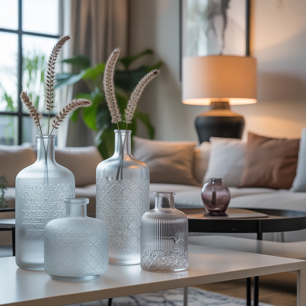 DIY Frosted Glass Bottle Decoration for Modern Interiors