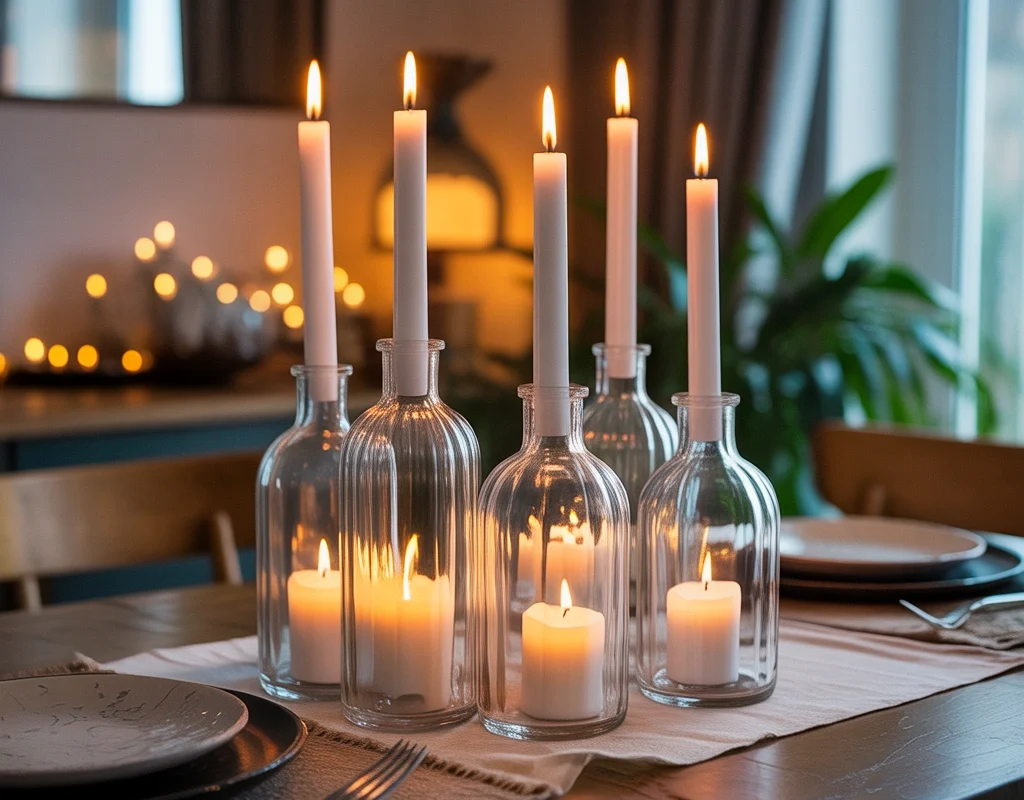 DIY Glass Bottle Candle Holder for Romantic Home Lighting