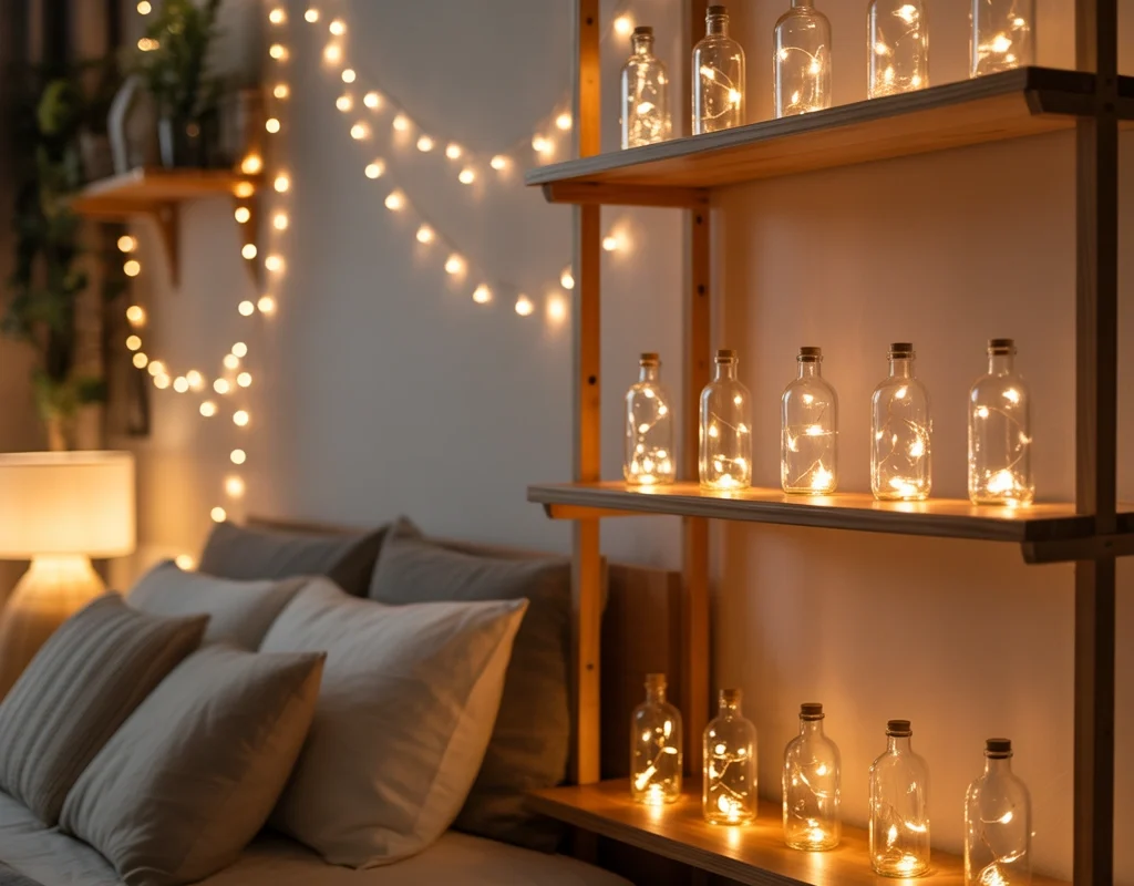 DIY Glass Bottle Fairy Light Lamp for Cozy Room Decoration
