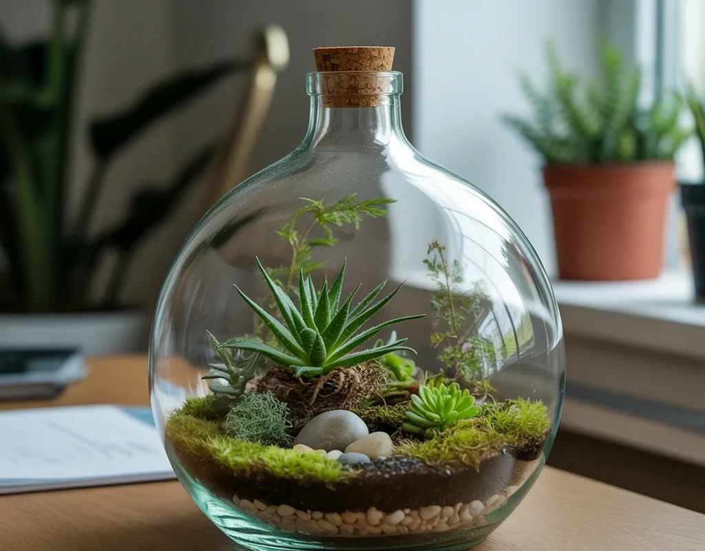DIY Glass Bottle Terrarium for Mini Indoor Garden Decor