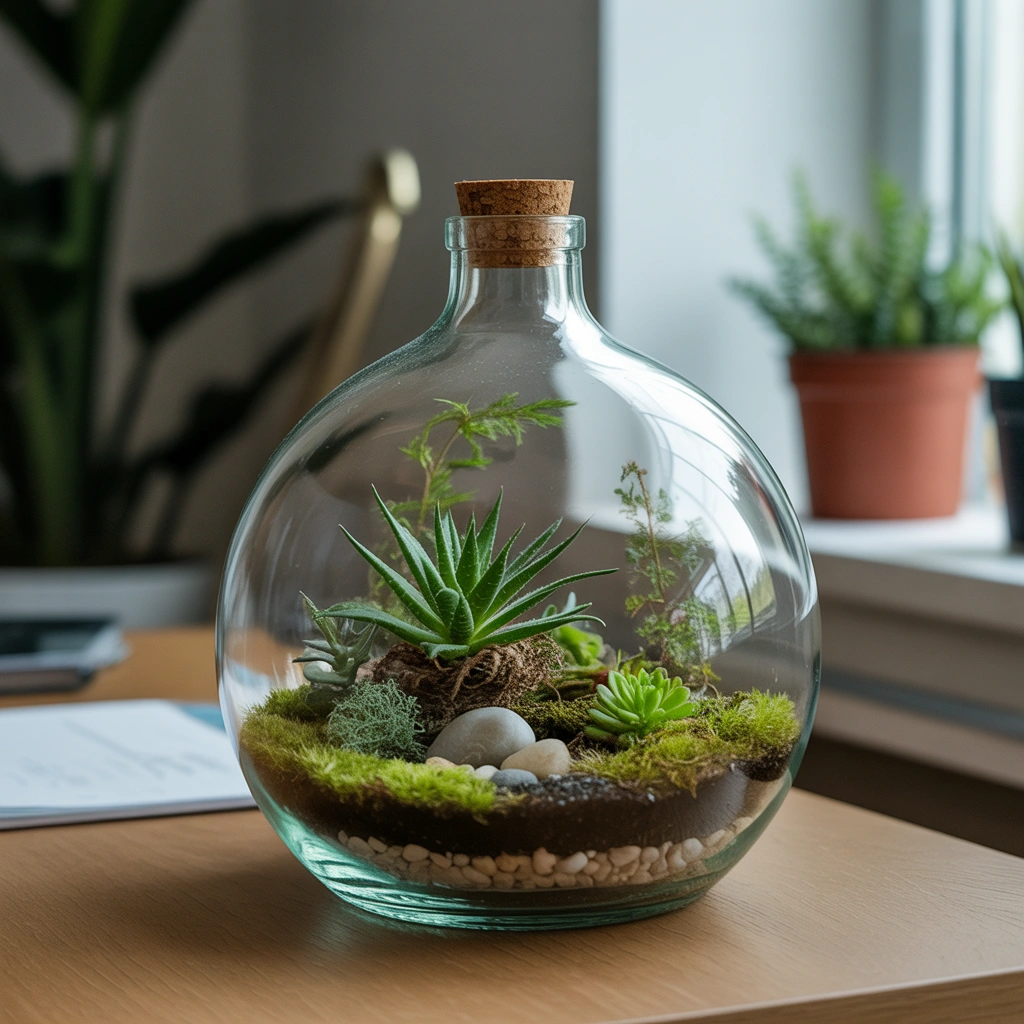 DIY Glass Bottle Terrarium for Mini Indoor Garden Decor
