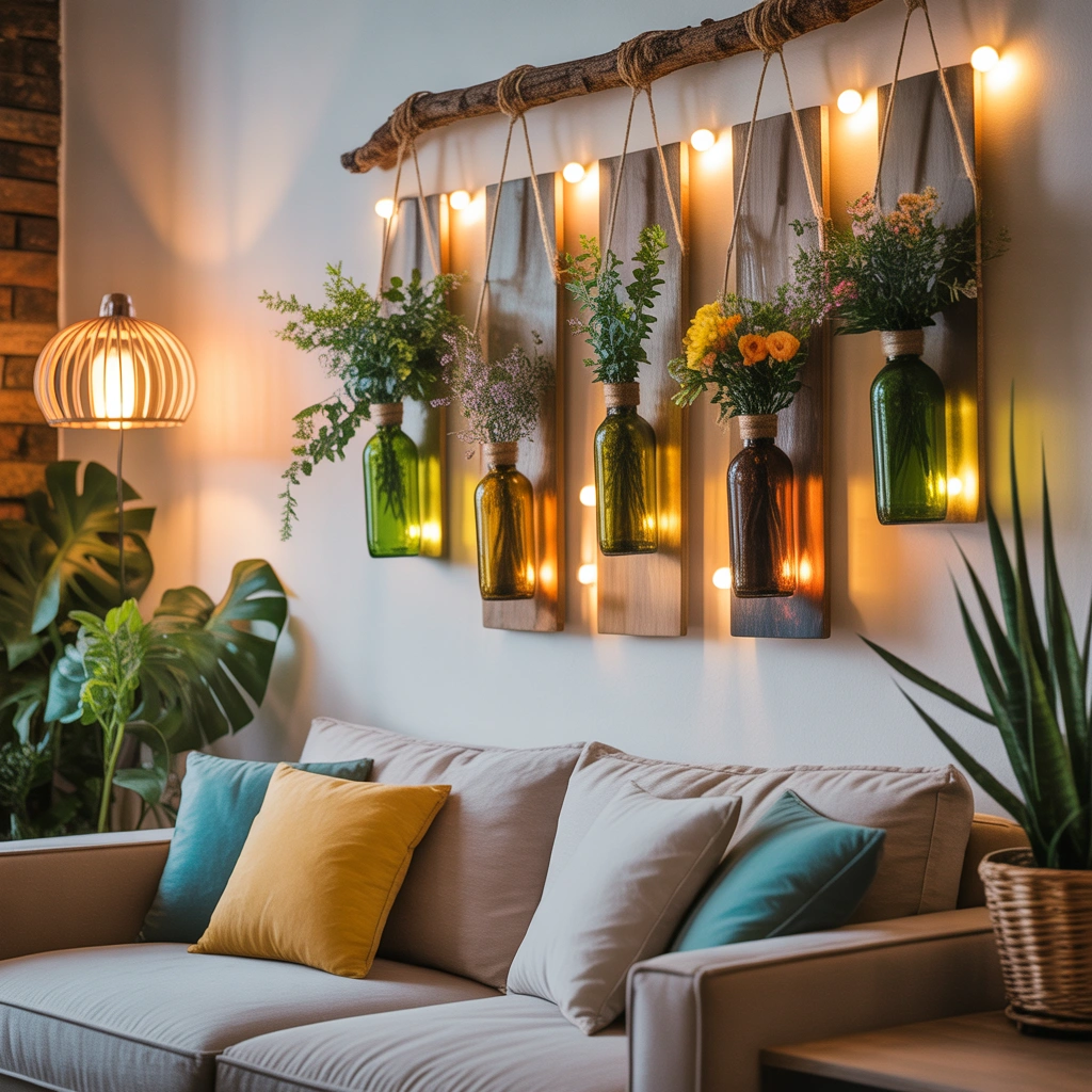 DIY Glass Bottle Wall Hanging Decor for Creative Spaces